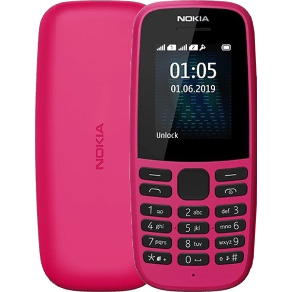  Nokia 105 (2019) Dual-SIM 4MB ROM + 4MB RAM (GSM Only  No  CDMA) Factory Unlocked Android 2G Smartphone (Pink) - International Version  : Cell Phones & Accessories