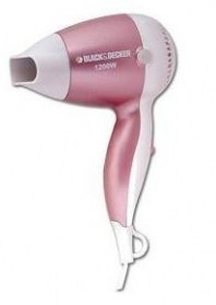 BLACK & DECKER HAIR DRYER PX1200 FOR 110-220 VOLTS 200 WATTS OF POWER 2  SPEED / HEAT SETTINGS SAFETY OVERHEAT CUT-OUT CORD GUARDWITH HANGING LOOP,  WITH CONCENTRATOR DUAL VOLTAGE
